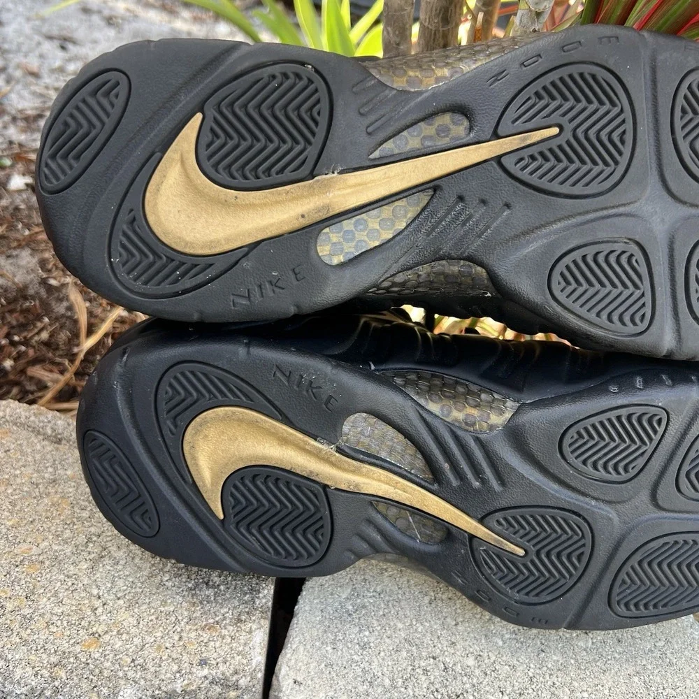 Nike Air Foamposite Pro Black Metallic Gold 624041-009 2018 Men's Size 12